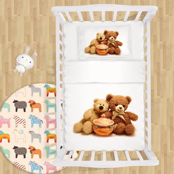 Teddy Bear Friends Eating Honey 3d Baby Comforter Set Buy