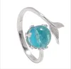 Hot Sale Mermaid bubble ring hand jewelry women Crystal, Rhinestone wild simple personality fishtail ring
