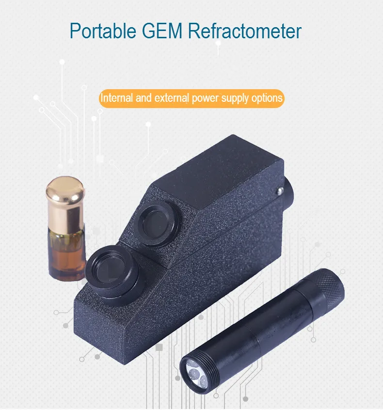 1.30 ~ 1.81RI flashlight Gem Refractometer Diamond Detector External 