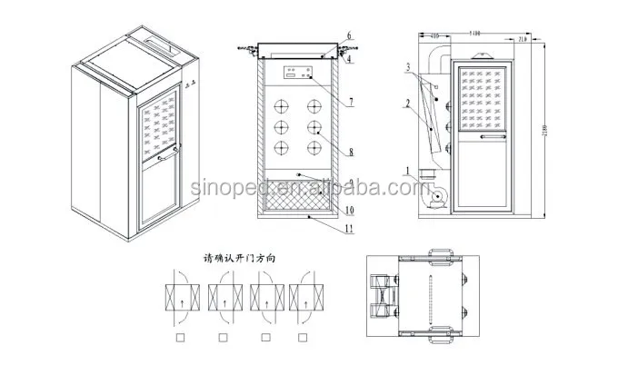 Air Shower Pass Box For Clean Room With Hepa Filter Electronic ...