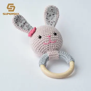 crochet wooden teether