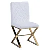Luxury modern style stainless steel leather dining chair with backrest