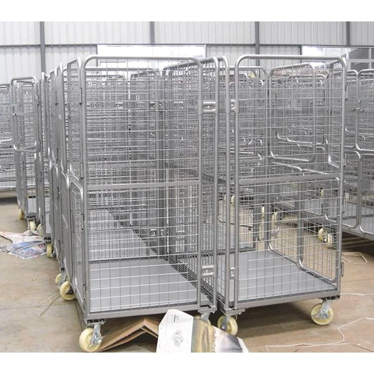 
GTY Hot sale assembled four wheels heavy duty logistics warehouse trolley cage 