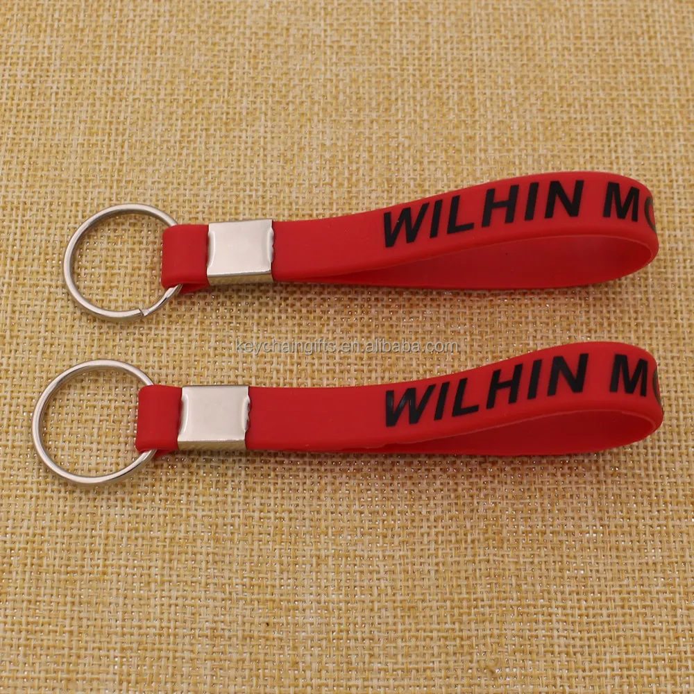 Wholesale Printed Bulk Keychain Silicone Wristband Keychain Buy