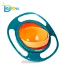 Top sale food grade baby feeding gyro bowl 360 rotation spill proof baby bowl