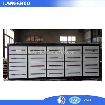 Workshop Used 20 Drawers Steel Metal Tool Box Workbench On Sale
