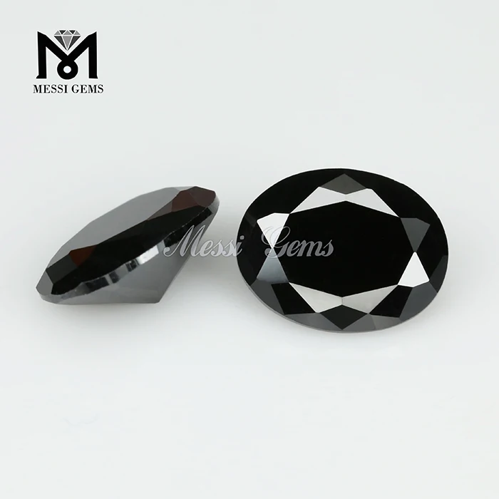 7*9 oval shape high quality loose gemstone black cubic zirconia