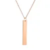 china supplier Fashion Personalized Pendant Gift Inspirational vertical bar necklace rose gold for Mothers Day Gift