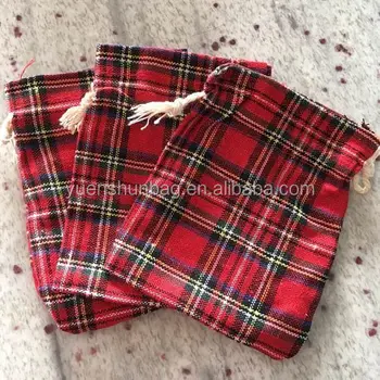 Christmas Fabric Red Tartan Gift Bags Set Of 3 Bag Christmas Fabric Red Tartan Gift Bags Set Of 3
