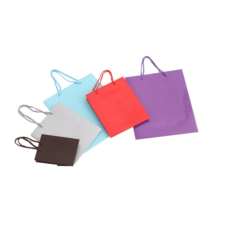Fashion Party Favour Blue Color Shopping Gift Paper Bag Wedding Paper Gift Bag With Handles