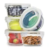 eco friendly 5 piece set baby food storage containers glass jar with BPA free leakproof lid