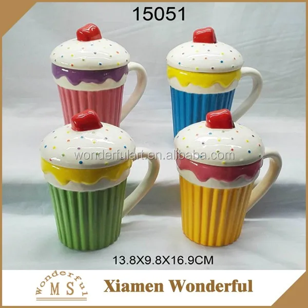 decorative ceramic divided plate with lovely cupcake shape