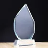 H&D Crystal Trophy Mountain Peak Personalized Celebration Awards Iceberg Shape Gift Decor Blank Glass Trophies