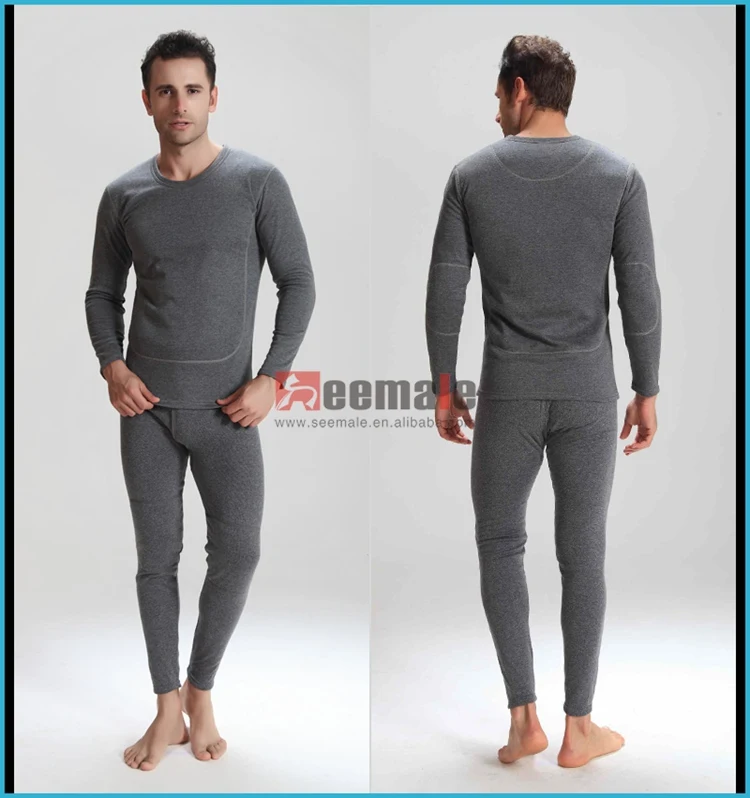 Couples Heated Thermal Underwear Thick Double Layer Merino Wool ...