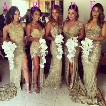 gold bridesmaid dress plus size