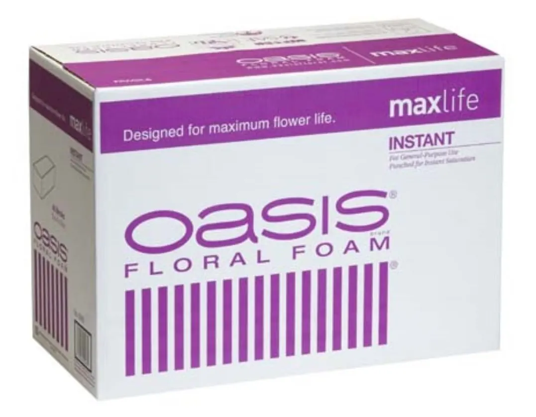 Oasis Instant Standard Floral Foam Bricks - Case of 48 - Maxlife Floral Foam - Wet Floral Foam Bricks for Flower Arranging