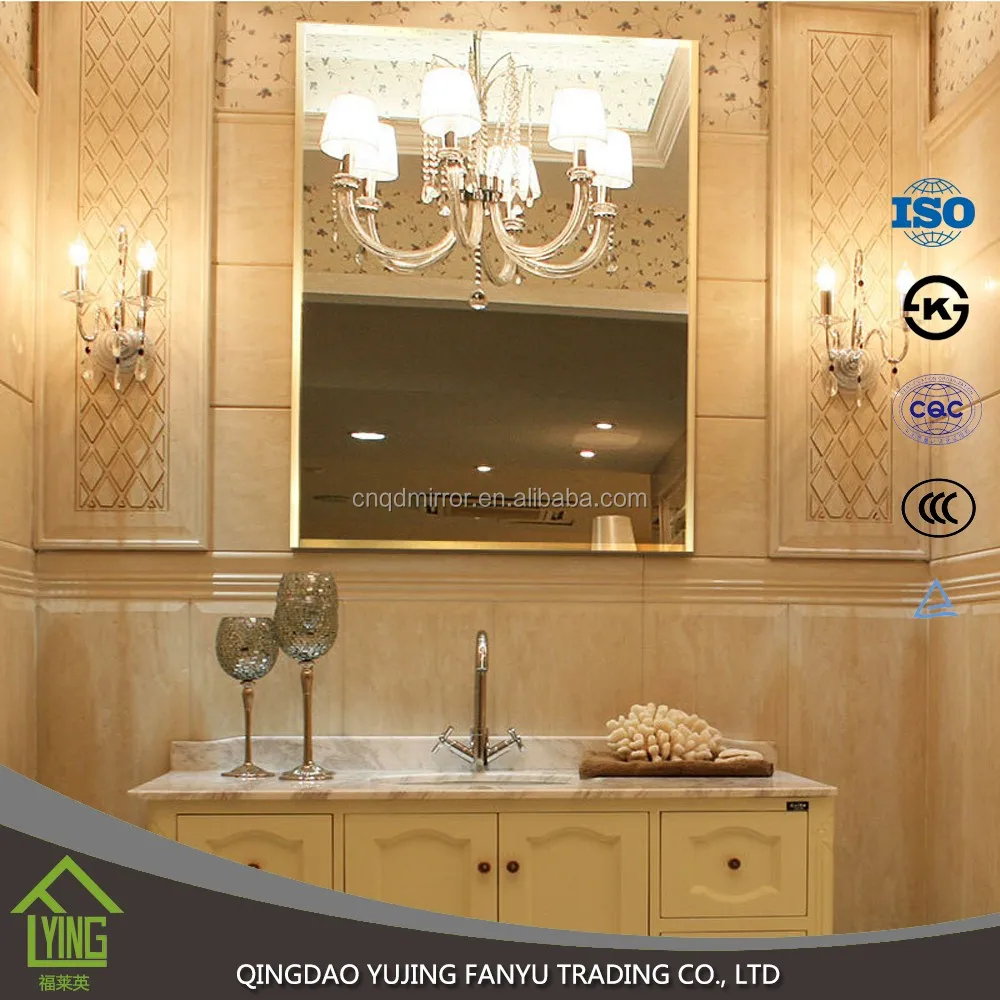 Diamond Shape Bathroom Mirror Panels 4/5/6mm Thickness Aluminum Mirror