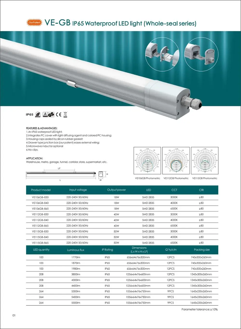 China suppliers linear led tri-proof light fixture microwave induction optional