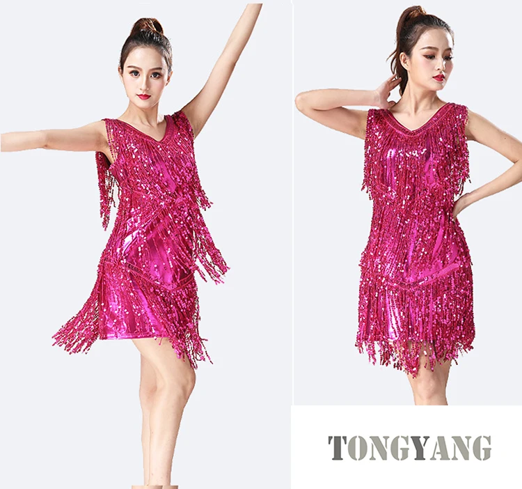 Tongyang Hot Selling High Quality Tassel Latin Dance Dress Fringe Latin ...