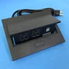multifunctional 2 gang usa pop up power socket dual usb round furniture table socket