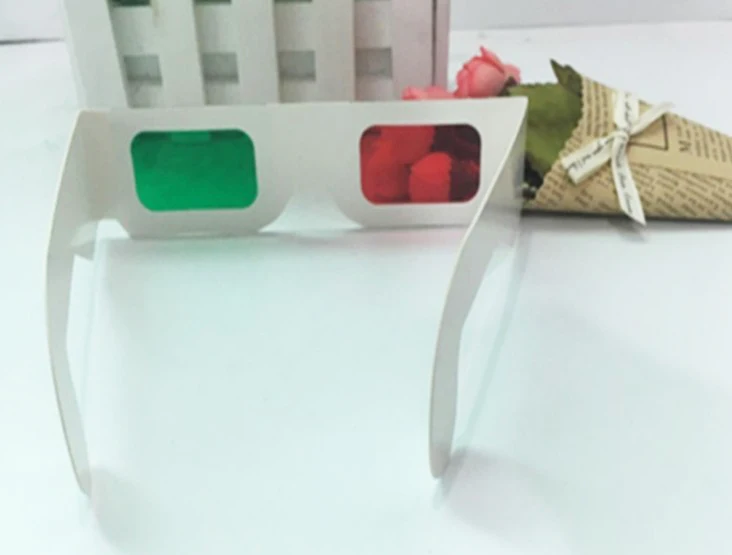 Oempromo cheap disposable red-cyan paper 3d movie glasses