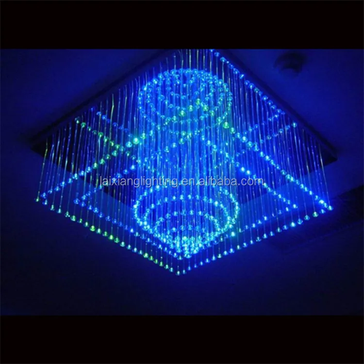 Made in China chandelier lighting decoration rgb restaurant fiber optic curtain chandelier