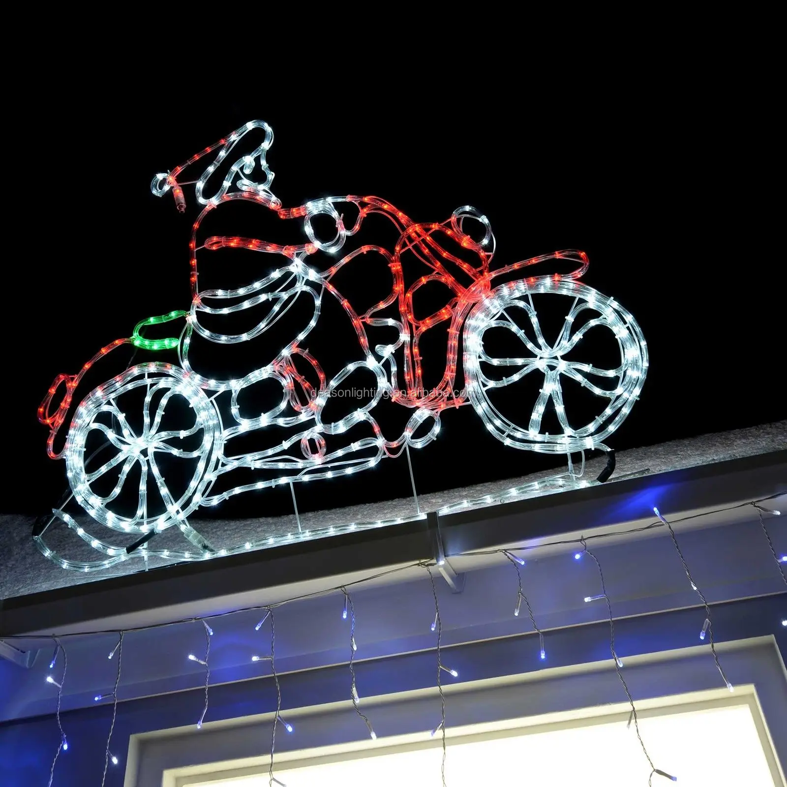 Santa Motorbike Lights - Buy Santa Claus Motif Rope Light,Motorcycle ...