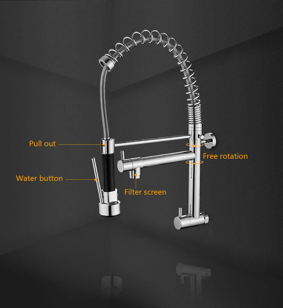 Wall Mounted Kitchen Sink Faucets