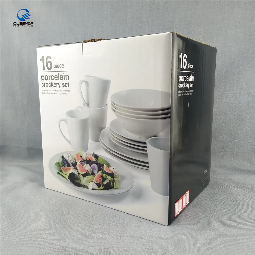 16pcs Plain White Ceramic Dinner Set,16pcs Porcelain Dinnerware Set