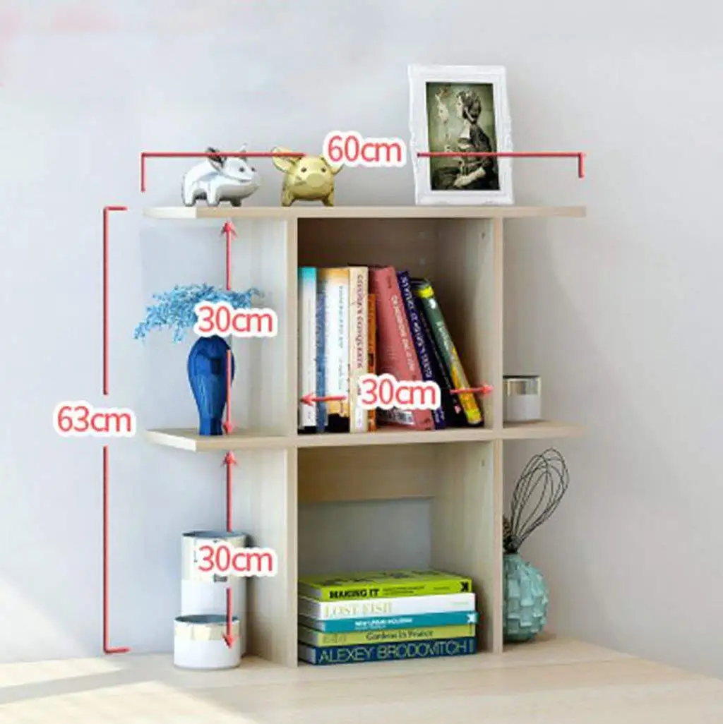 WERT wall bookshelves Simple Desktop Shelf Creative Bookshelf On The Table Shelf Simple Modern Desk Incorporated Small Bookshelves flower shelves (Size : L60cmh63cm)