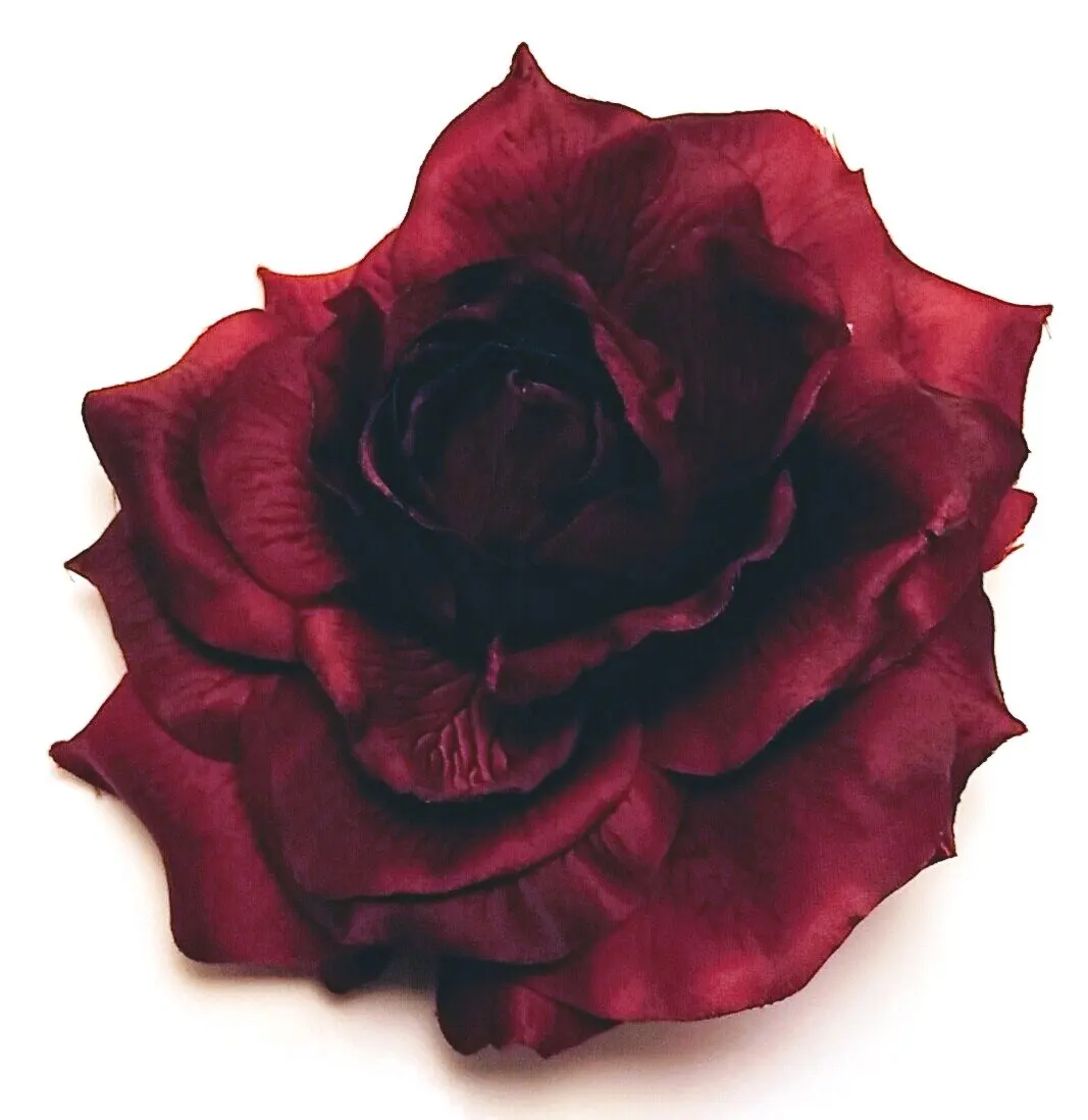 dark red rose hair clip