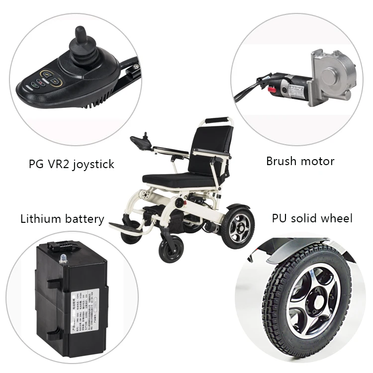 Aluminum Lightweight Folding Power Electric Wheelchair For Disabled