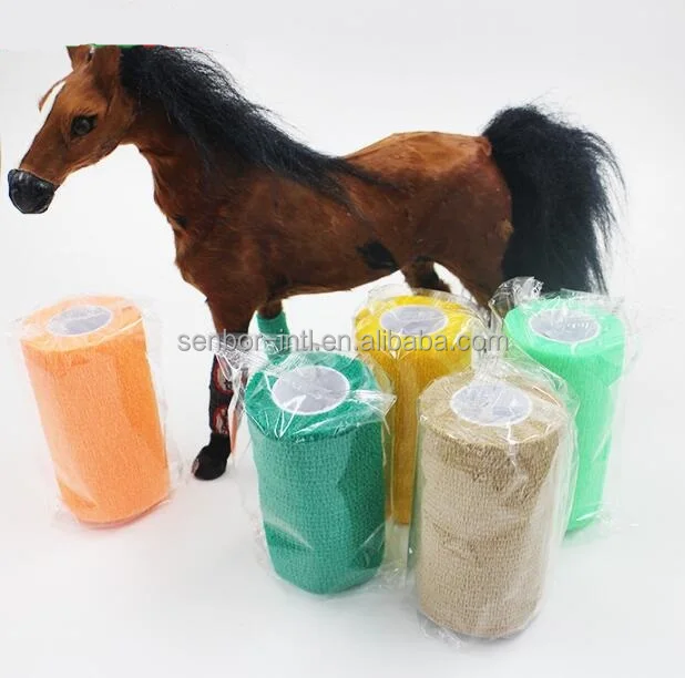 
Pet Flex Cohesive Bandage Coflex-Vet Cohesive Bandage Horse Bandage Printed Elastic Adhesive Tape 