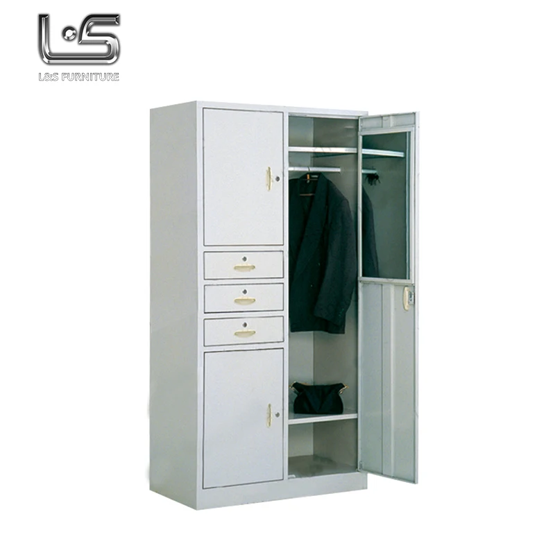 3 Door Metal Steel Wardrobe Godrej Almirah Designs With Cheap