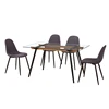Free sample dining furniture modern rectangle tempered glass top Dining Table with metal legs