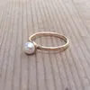 Cute Lady fashion rose gold plated tiny fake pearl ring designs for women