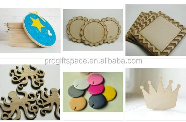 Blesiya 72pcs Blank Mixed Mirror Wooden Craft Gift Tags Chips DIY Craft 