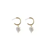 Eico wholesale hot sale latest costume earrings freshwater pearl teardrop earrings for lady