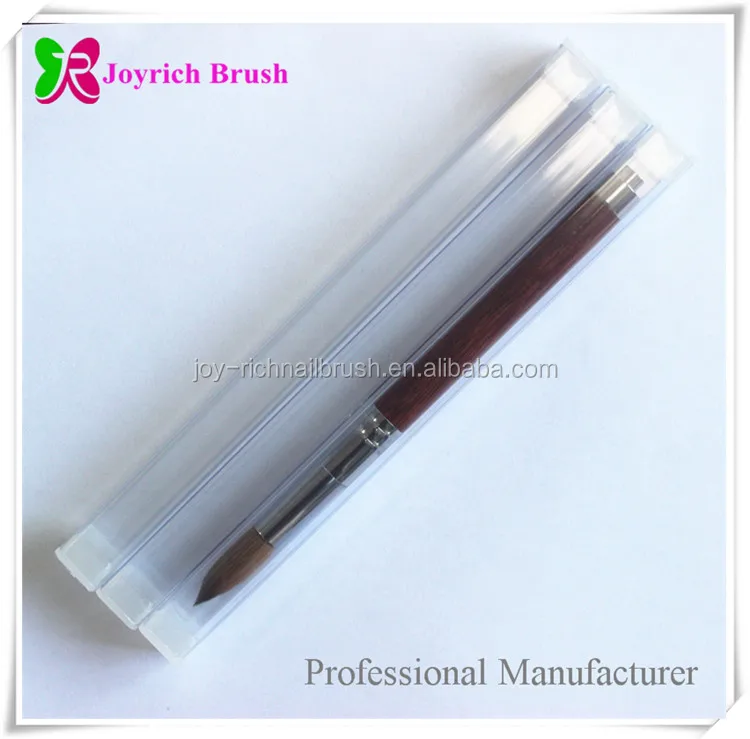Acrylic Pure Color Kolinsky Colorful Plastic Handle Round Nail Art Brush.jpg