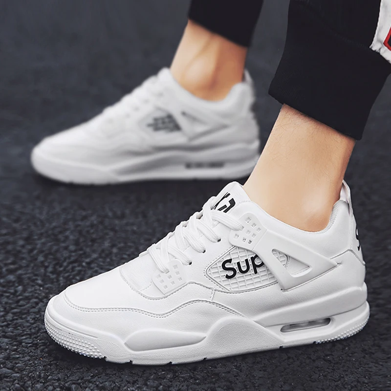 Aj4 X Sup Same Style Men Fashion Sneakers Air Cushion Running shoes Sport Trainers Leather Casual Shoes zapato deportivo