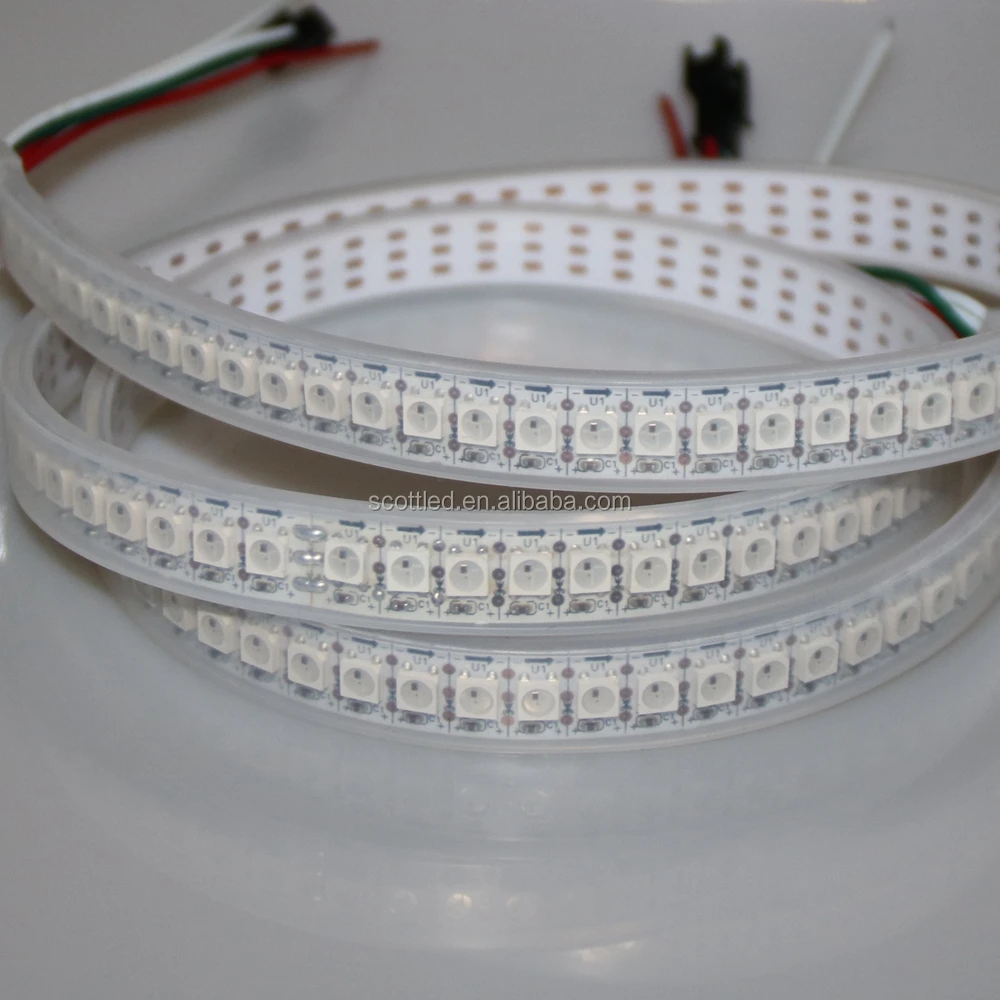 high brightness 5050 RGB 144 LED SK6812 Chip White PCB Digital LED Strip Light 5V