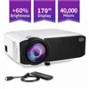 E400 Latest 1800 Lux LED Portable Projector, Video Projector with 170'' and 1080P Support, Compatible with Fire TV Stick
