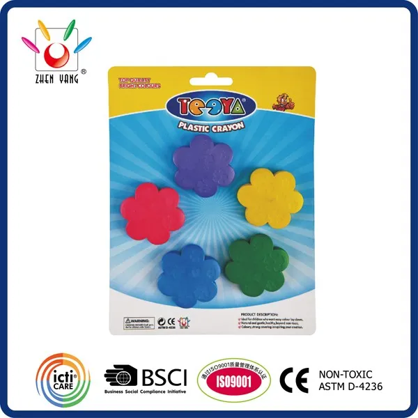 Flower Shaped Plastic Crayon In Blister Pack.jpg
