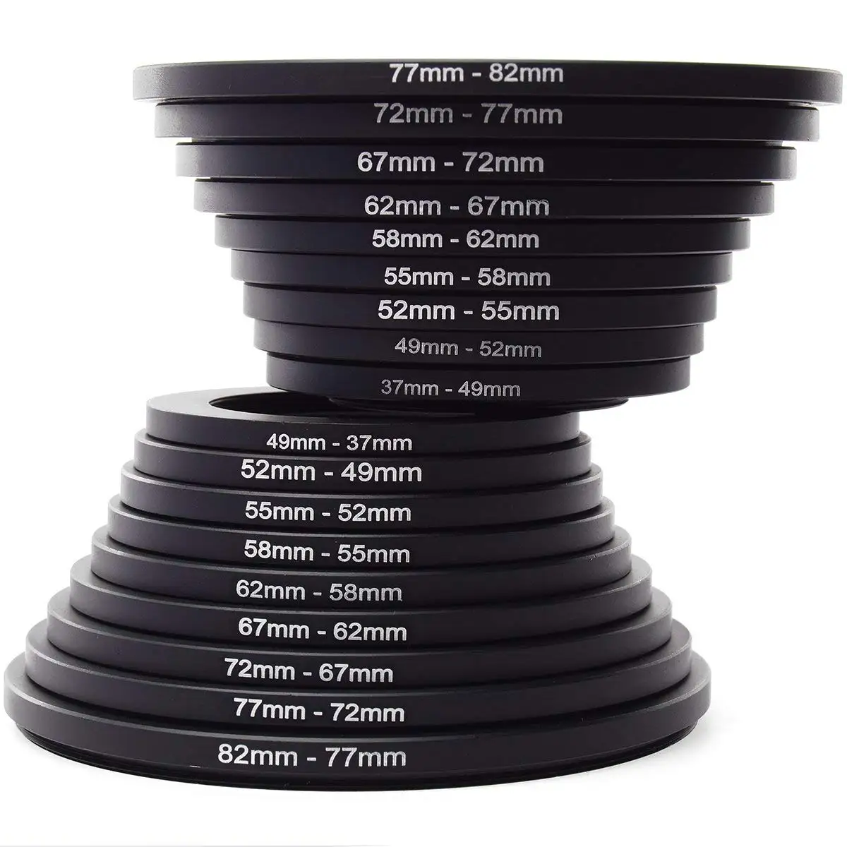 55-52 mm Anodized Black Aluminum 55mm-52mm Fotodiox Metal Step Down Ring Filter Adapter