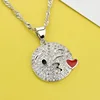 CS457 Huilin 2019 most creative ladies funny expression face Necklace Christmas gifts crystal diamond necklace jewelry