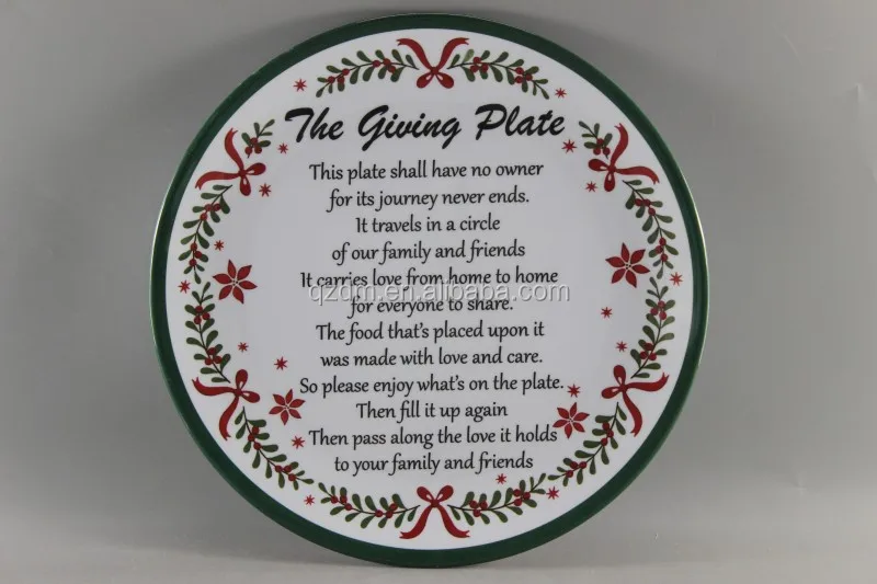 12" Melamine Christmas Plate, X'mas dinner plate