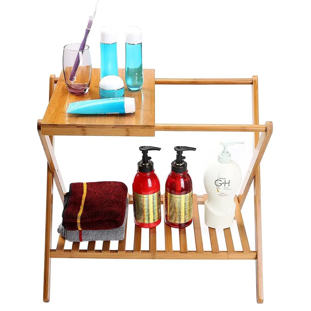 Bamboo Free Standing Towel Holder Towel Rack Bathroom ...