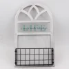 HOT SELLING PROMOTION MDF WALL SHELFE PLAQUE DECOR WITH WIRE BASKET PRINTED GLASS HOME DECORATION MANUFACTURER SUPPLIER