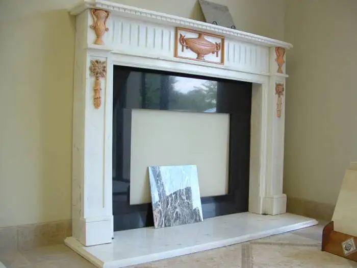 Synonyms Stone Custom Mantels Fireplace View White Stone