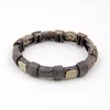 Hot selling top design steel wire connected zinc alloy bars open and close magnetic bangle bracelet with bling bling rhinestone